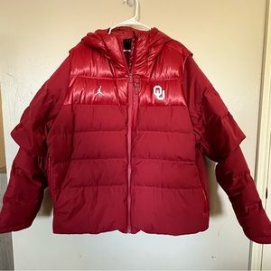 Jordan Brand OU Oklahoma Puffer Jacket, TEAM ISSUE, Limited Edition, Rare, 3X